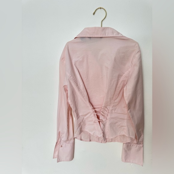 Light pink Express button up top with lace up back detailing - Picture 4 of 4